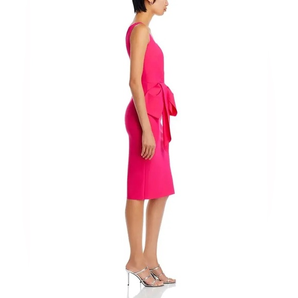 NWT Chiara Boni La Petite Robe Zinon Square Neck sheath Dress – Pink – Size 6 - Picture 2 of 10